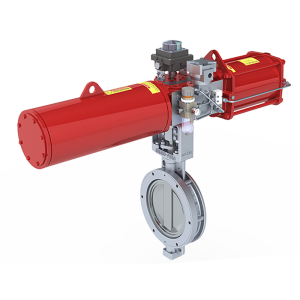 Pneumatic actuator butterfly valve